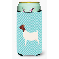 "Caroline's Treasures Boer Goat Blue Check Decorative Can Hugger, Tall Boy, Multicolor"