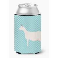 "Caroline's Treasures Saanen Goat Blue Check Decorative Can Hugger, Multicolor"
