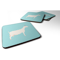 "Caroline's Treasures Saanen Goat Blue Check Decorative coasters, 3.5, Multicolor"