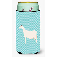 "Caroline's Treasures Saanen Goat Blue Check Decorative Can Hugger, Tall Boy, Multicolor"