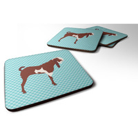 "Caroline's Treasures Jamnapari Goat Blue Check Decorative coasters, 3.5, Multicolor"