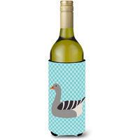 "Caroline's Treasures Pilgrim Goose Blue Check Decorative Bottle Hugger, 750 ml, Multicolor"