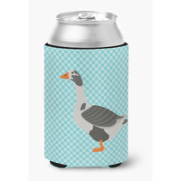 "Caroline's Treasures West of England Goose Blue Check Decorative Can Hugger, Multicolor"