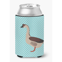 "Caroline's Treasures Chinese Goose Blue Check Decorative Can Hugger, Multicolor"
