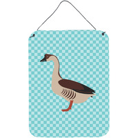 "Caroline's Treasures Chinese Goose Blue Check Metal Print, 16hx12w, Multicolor"