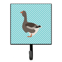 "Caroline's Treasures Toulouse Goose Blue Check Wall Hook, Small, Multicolor"