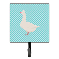 "Caroline's Treasures Roman Goose Blue Check Wall Hook, Small, Multicolor"