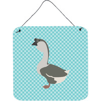 "Caroline's Treasures Blue African Goose Check Metal Print, 6hx6w"