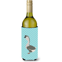 "Caroline's Treasures African Goose Blue Check Decorative Bottle Hugger, 750 ml, Multicolor"