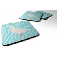 "Caroline's Treasures Shire Horse Blue Check Decorative coasters, 3.5, Multicolor"