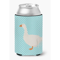 "Caroline's Treasures Sebastopol Goose Blue Check Decorative Can Hugger, Multicolor"