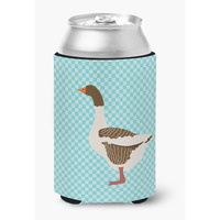 "Caroline's Treasures Pomeranian Rogener Goose Blue Check Decorative Can Hugger, Multicolor"