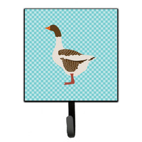 "Caroline's Treasures Pomeranian Rogener Goose Blue Check Wall Hook, Small, Multicolor"