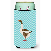 "Caroline's Treasures Pomeranian Rogener Goose Blue Check Decorative Can Hugger, Tall Boy, Multicolor"
