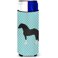 "Caroline's Treasures Pomeranian Rogener Goose Blue Check Decorative Can Hugger, Slim, Multicolor"