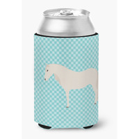 "Caroline's Treasures Paso Fino Horse Blue Check Decorative Can Hugger, Multicolor"