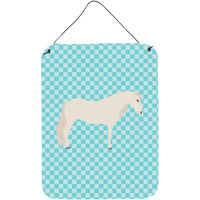 "Caroline's Treasures Paso Fino Horse Blue Check Metal Print, 16hx12w, Multicolor"