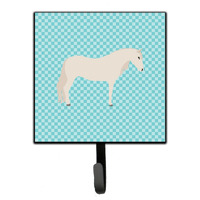 "Caroline's Treasures Paso Fino Horse Blue Check Wall Hook, Small, Multicolor"