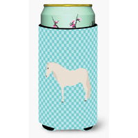 "Caroline's Treasures Paso Fino Horse Blue Check Decorative Can Hugger, Tall Boy, Multicolor"
