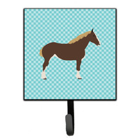 "Caroline's Treasures Percheron Horse Blue Check Wall Hook, Small, Multicolor"