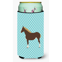 "Caroline's Treasures Percheron Horse Blue Check Decorative Can Hugger, Tall Boy, Multicolor"