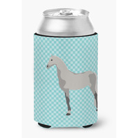 "Caroline's Treasures Orlov Trotter Horse Blue Check Decorative Can Hugger, Multicolor"