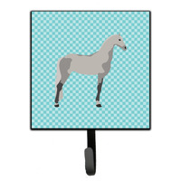 "Caroline's Treasures Orlov Trotter Horse Blue Check Wall Hook, Small, Multicolor"