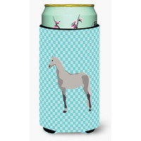 "Caroline's Treasures Orlov Trotter Horse Blue Check Decorative Can Hugger, Tall Boy, Multicolor"