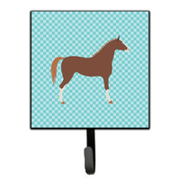 "Caroline's Treasures Hannoverian Horse Blue Check Wall Hook, Small, Multicolor"