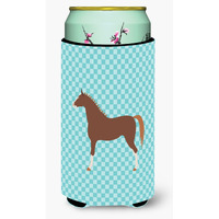 "Caroline's Treasures Hannoverian Horse Blue Check Decorative Can Hugger, Tall Boy, Multicolor"