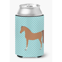 "Caroline's Treasures Arabian Horse Blue Check Decorative Can Hugger, Multicolor"