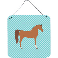 "Caroline's Treasures Blue Arabian Horse Check Metal Print, 6hx6w"