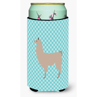 "Caroline's Treasures Llama Blue Check Decorative Can Hugger, Tall Boy, Multicolor"