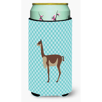 "Caroline's Treasures Vicugna or Vicuna Blue Check Decorative Can Hugger, Tall Boy, Multicolor"