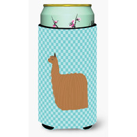 "Caroline's Treasures Alpaca Suri Blue Check Decorative Can Hugger, Tall Boy, Multicolor"