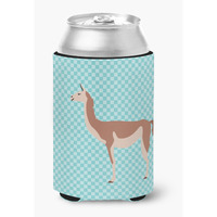 "Caroline's Treasures Guanaco Blue Check Decorative Can Hugger, Multicolor"
