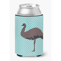 "Caroline's Treasures Emu Blue Check Decorative Can Hugger, Multicolor"