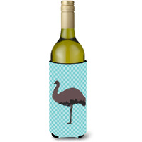 "Caroline's Treasures Emu Blue Check Decorative Bottle Hugger, 750 ml, Multicolor"