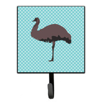 "Caroline's Treasures Emu Blue Check Wall Hook, Small, Multicolor"