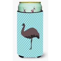 "Caroline's Treasures Emu Blue Check Decorative Can Hugger, Tall Boy, Multicolor"