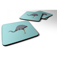 "Caroline's Treasures Rhea Blue Check Decorative coasters, 3.5, Multicolor"