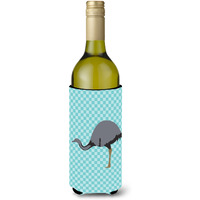 "Caroline's Treasures Rhea Blue Check Decorative Bottle Hugger, 750 ml, Multicolor"