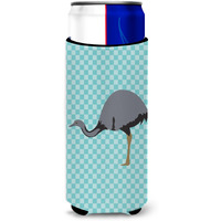 "Caroline's Treasures Rhea Blue Check Decorative Can Hugger, Slim, Multicolor"