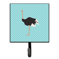 "Caroline's Treasures Common Ostrich Blue Check Wall Hook, Small, Multicolor"