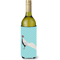 "Caroline's Treasures Silver Pheasant Blue Check Decorative Bottle Hugger, 750 ml, Multicolor"