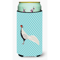 "Caroline's Treasures Silver Pheasant Blue Check Decorative Can Hugger, Tall Boy, Multicolor"