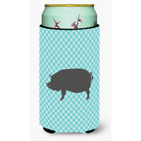 "Caroline's Treasures Berkshire Pig Blue Check Decorative Can Hugger, Tall Boy, Multicolor"