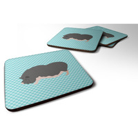 "Caroline's Treasures Vietnamese Pot-Bellied Pig Blue Check Decorative coasters, 3.5, Multicolor"