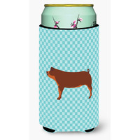 "Caroline's Treasures Duroc Pig Blue Check Decorative Can Hugger, Tall Boy, Multicolor"