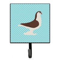 "Caroline's Treasures Large Pigeon Blue Check Wall Hook, Small, Multicolor"